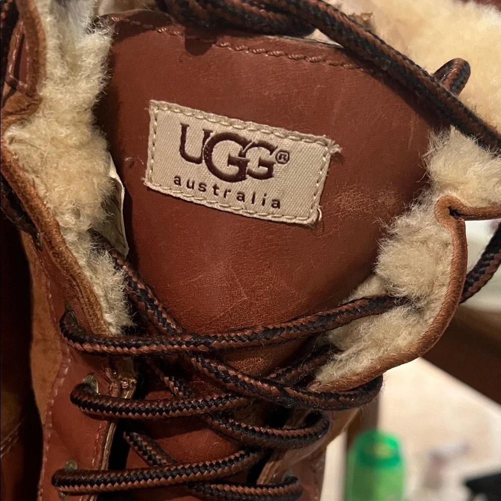 UGG Men’s Butte Shearling Winter Boots in Chestnut Sz 14